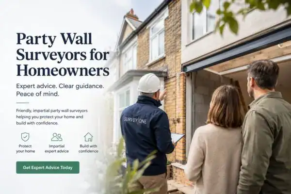 Image of couple with Party wall survey from Survey One Stoke-on-Trent